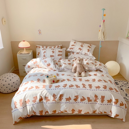 澳萝拉 2024新款全棉印花亲肤舒适四件套 运动熊