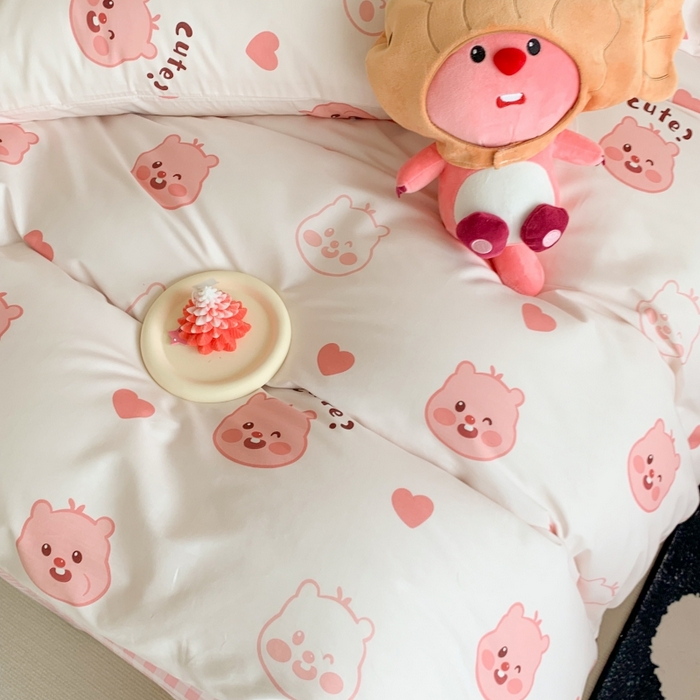 91家纺网 家纺一手货源 找家纺 澳萝拉 2024新款全棉印花亲肤舒适四件套 小海狸