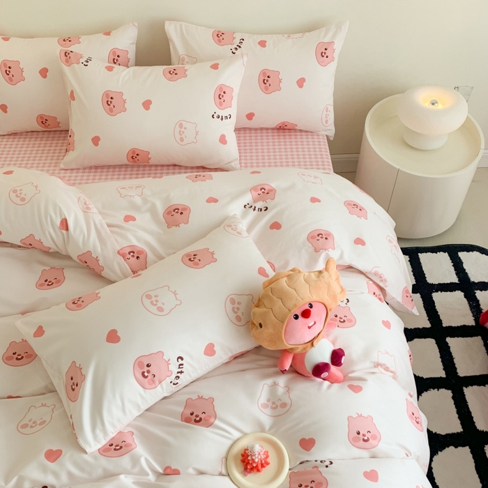 91家纺网 家纺一手货源 找家纺 澳萝拉 2024新款全棉印花亲肤舒适四件套 小海狸