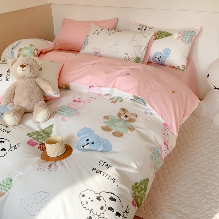 91家纺网 家纺一手货源 找家纺 澳萝拉 2024新款全棉印花亲肤舒适四件套 小甜豆