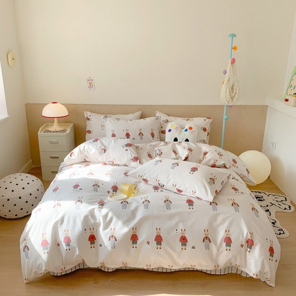 澳萝拉 2024新款全棉印花亲肤舒适四件套 兔子酱