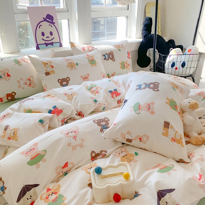 91家纺网 家纺一手货源 找家纺 澳萝拉 2024新款全棉印花亲肤舒适四件套 小波妞