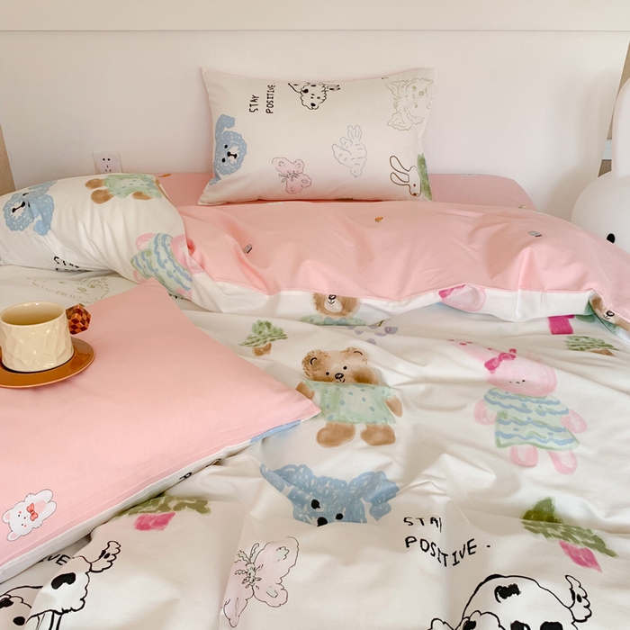 91家纺网 家纺一手货源 找家纺 澳萝拉 2024新款全棉印花亲肤舒适四件套 小甜豆