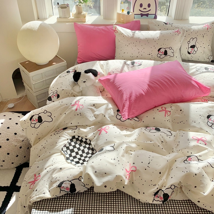 91家纺网 家纺一手货源 找家纺 澳萝拉 2024新款全棉印花亲肤舒适四件套 羞羞狗