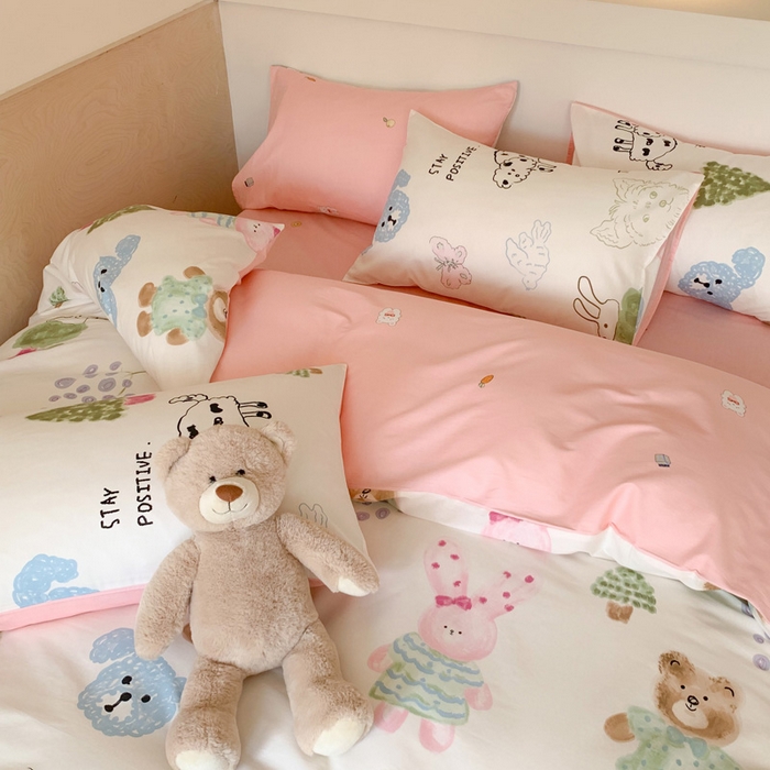 91家纺网 家纺一手货源 找家纺 澳萝拉 2024新款全棉印花亲肤舒适四件套 小甜豆