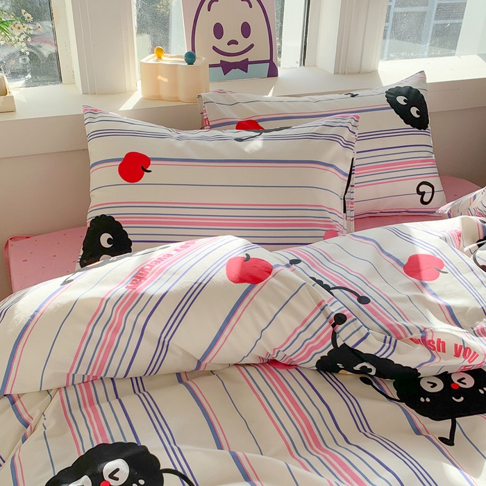 91家纺网 家纺一手货源 找家纺 澳萝拉 2024新款全棉印花亲肤舒适四件套 线条煤球