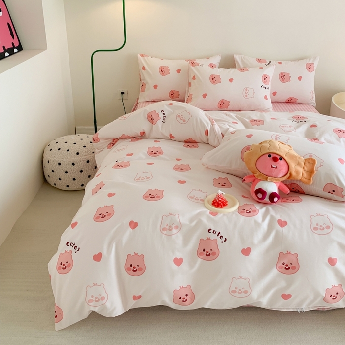 91家纺网 家纺一手货源 找家纺 澳萝拉 2024新款全棉印花亲肤舒适四件套 小海狸