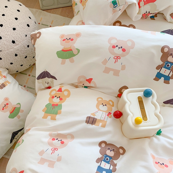 91家纺网 家纺一手货源 找家纺 澳萝拉 2024新款全棉印花亲肤舒适四件套 小波妞