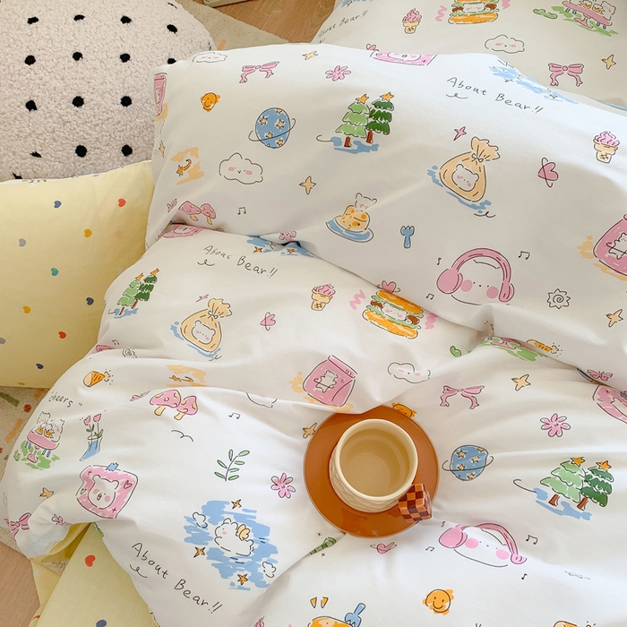 91家纺网 家纺一手货源 找家纺 澳萝拉 2024新款全棉印花亲肤舒适四件套 甜心派对