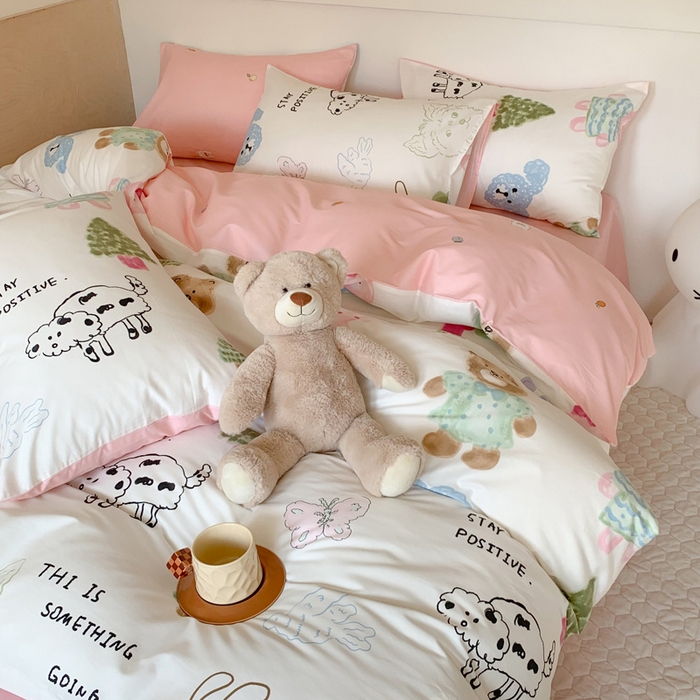 91家纺网 家纺一手货源 找家纺 澳萝拉 2024新款全棉印花亲肤舒适四件套 小甜豆