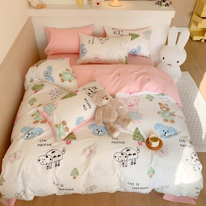 91家纺网 家纺一手货源 找家纺 澳萝拉 2024新款全棉印花亲肤舒适四件套 小甜豆