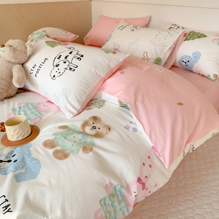 91家纺网 家纺一手货源 找家纺 澳萝拉 2024新款全棉印花亲肤舒适四件套 小甜豆