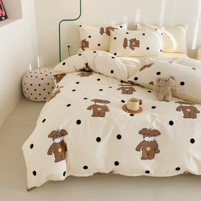 91家纺网 家纺一手货源 找家纺 澳萝拉 2024新款全棉印花亲肤舒适四件套 绅士狗