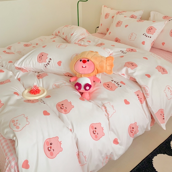 91家纺网 家纺一手货源 找家纺 澳萝拉 2024新款全棉印花亲肤舒适四件套 小海狸