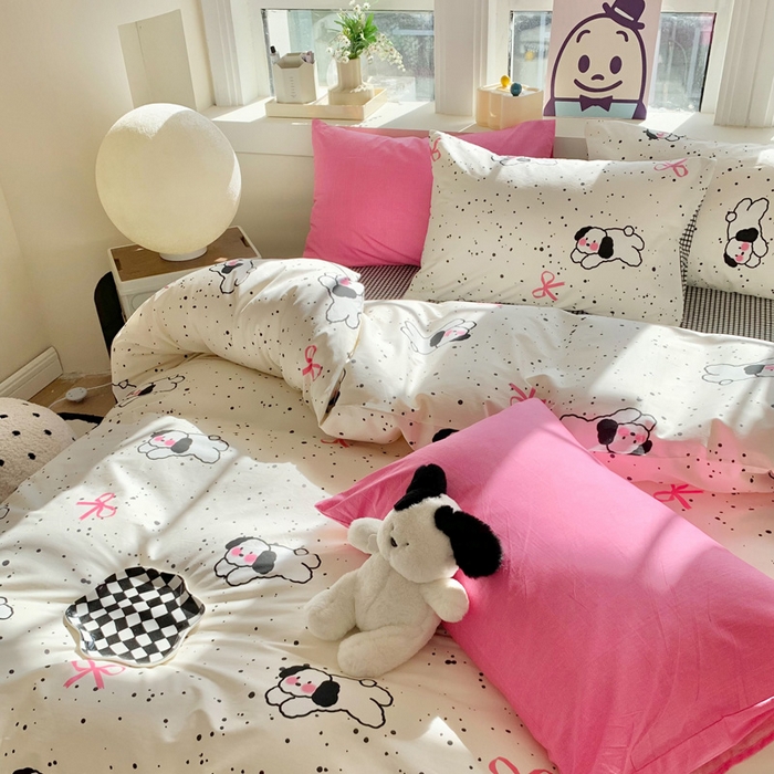 91家纺网 家纺一手货源 找家纺 澳萝拉 2024新款全棉印花亲肤舒适四件套 羞羞狗