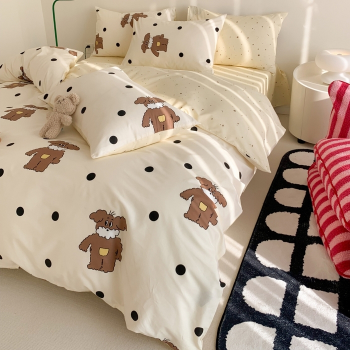 91家纺网 家纺一手货源 找家纺 澳萝拉 2024新款全棉印花亲肤舒适四件套 绅士狗