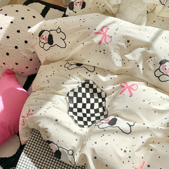 91家纺网 家纺一手货源 找家纺 澳萝拉 2024新款全棉印花亲肤舒适四件套 羞羞狗