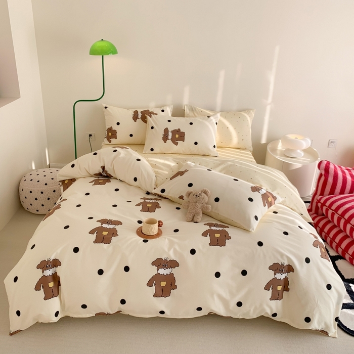 91家纺网 家纺一手货源 找家纺 澳萝拉 2024新款全棉印花亲肤舒适四件套 绅士狗