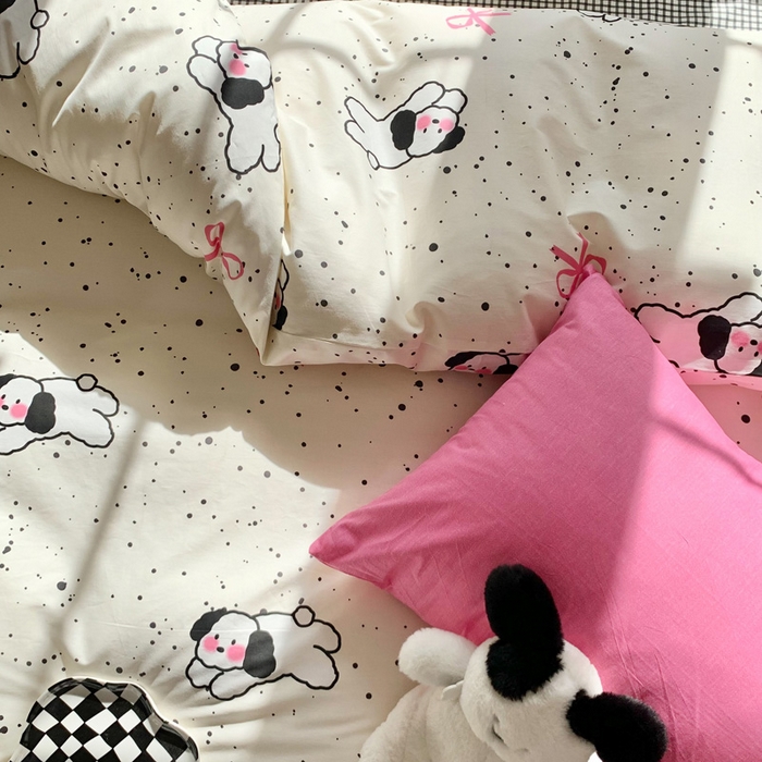 91家纺网 家纺一手货源 找家纺 澳萝拉 2024新款全棉印花亲肤舒适四件套 羞羞狗