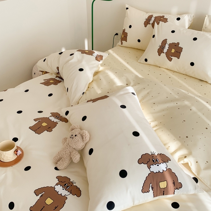 91家纺网 家纺一手货源 找家纺 澳萝拉 2024新款全棉印花亲肤舒适四件套 绅士狗