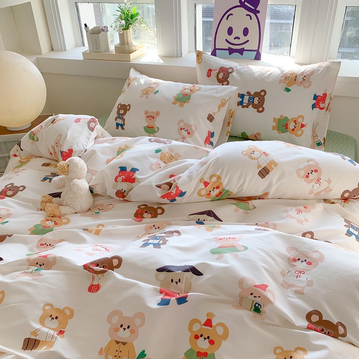 91家纺网 家纺一手货源 找家纺 澳萝拉 2024新款全棉印花亲肤舒适四件套 小波妞