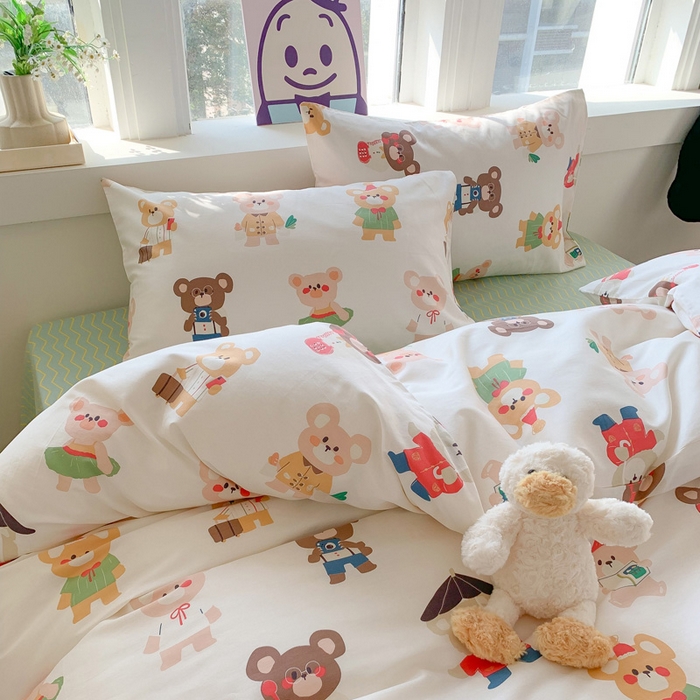 91家纺网 家纺一手货源 找家纺 澳萝拉 2024新款全棉印花亲肤舒适四件套 小波妞