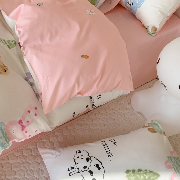 91家纺网 家纺一手货源 找家纺 澳萝拉 2024新款全棉印花亲肤舒适四件套 小甜豆