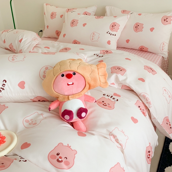 91家纺网 家纺一手货源 找家纺 澳萝拉 2024新款全棉印花亲肤舒适四件套 小海狸