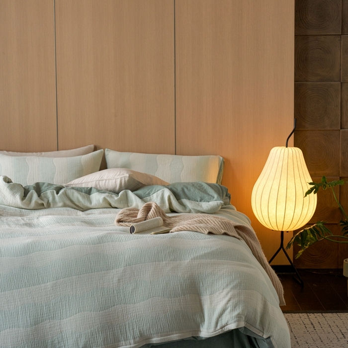 91家纺网 家纺一手货源 找家纺 （总）安莱生活 2024新款绉纱全棉大提花基础款舒纱系列四件套