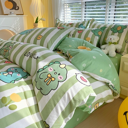 91家纺网 家纺一手货源 找家纺 （总）拾物记 2024新款A类喷气全棉12868卡通印花四件套-第一批