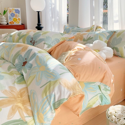 91家纺网 家纺一手货源 找家纺 （总）拾物记 2024新款A类喷气全棉12868卡通印花四件套-第一批