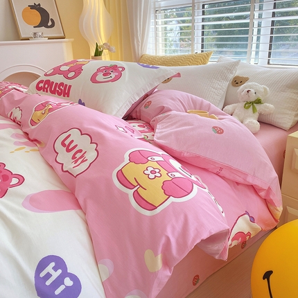 91家纺网 家纺一手货源 找家纺 （总）拾物记 2024新款A类喷气全棉12868卡通印花单品被套-第一批