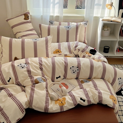 91家纺网 家纺一手货源 找家纺 （总）六巷胡同 2024新款ins元气卡通风40支全棉13372面料四件套