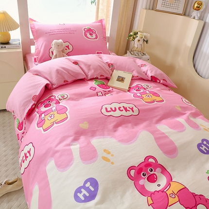 91家纺网 家纺一手货源 找家纺 （总）拾物记  2024新款A类喷气全棉12868卡通印花学生三件套-第一批