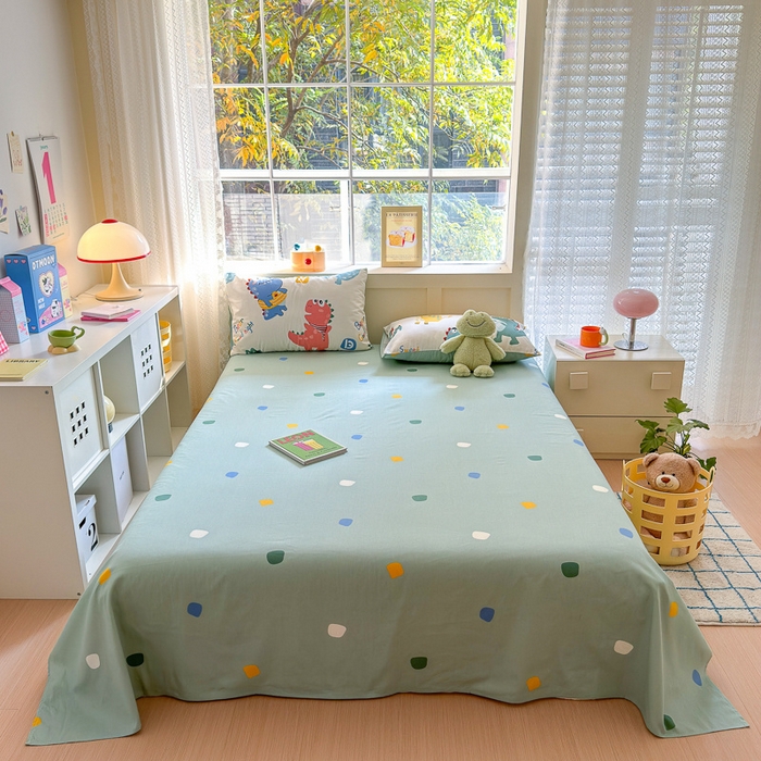 91家纺网 家纺一手货源 找家纺 清雅福 2024新款全棉13372小清新活性印花四件套 恐龙世界