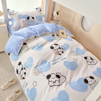 拾物记  2024新款A类喷气全棉12868卡通印花学生三件套 班尼狗