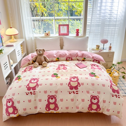 91家纺网 家纺一手货源 找家纺 （总）清雅福 2024新款全棉13372小清新活性印花单被套