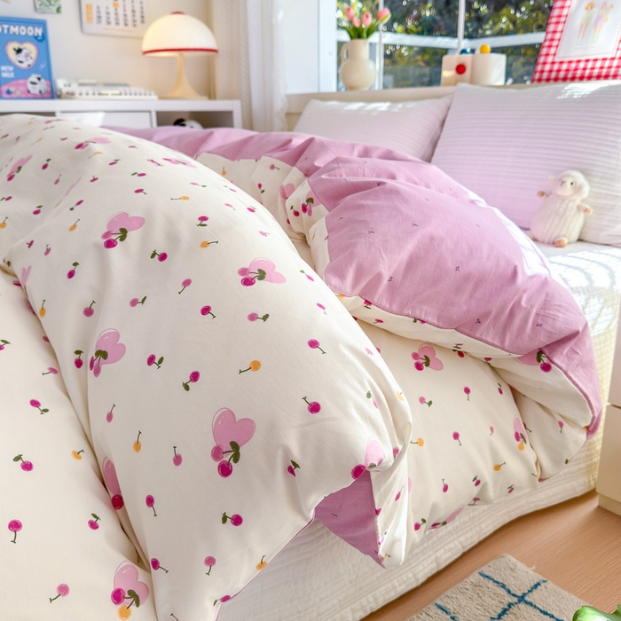 91家纺网 家纺一手货源 找家纺 （总）清雅福 2024新款全棉13372小清新活性印花单被套