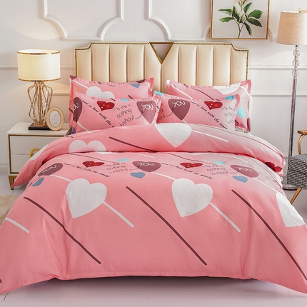 爱诗诺 2025加厚生态棉磨毛四件套高克重植物羊绒单被套大量现货 微微心动