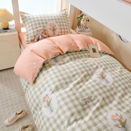 拾物记  2024新款A类喷气全棉12868卡通印花学生三件套 茉彩