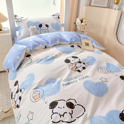 91家纺网 家纺一手货源 找家纺 （总）拾物记  2024新款A类喷气全棉12868卡通印花学生三件套-第一批