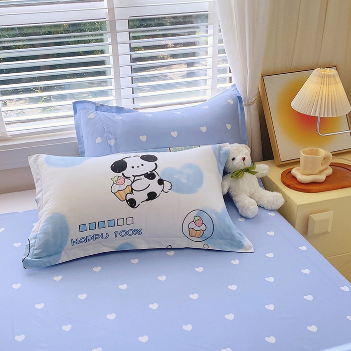 91家纺网 家纺一手货源 找家纺 拾物记 2024新款A类喷气全棉12868卡通印花四件套 班尼狗0