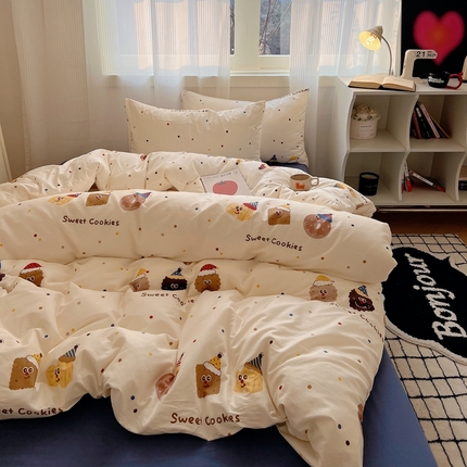 91家纺网 家纺一手货源 找家纺 （总）六巷胡同 2024新款ins元气卡通风40支全棉13372面料四件套