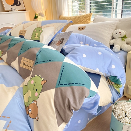 91家纺网 家纺一手货源 找家纺 （总）拾物记 2024新款A类喷气全棉12868卡通印花单品被套-第一批