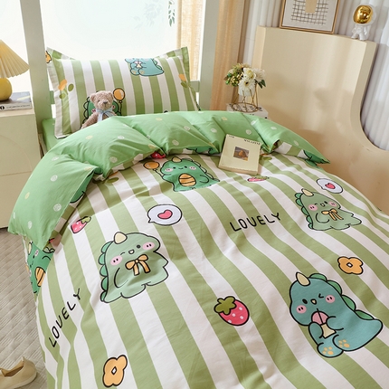 91家纺网 家纺一手货源 找家纺 （总）拾物记  2024新款A类喷气全棉12868卡通印花学生三件套-第一批