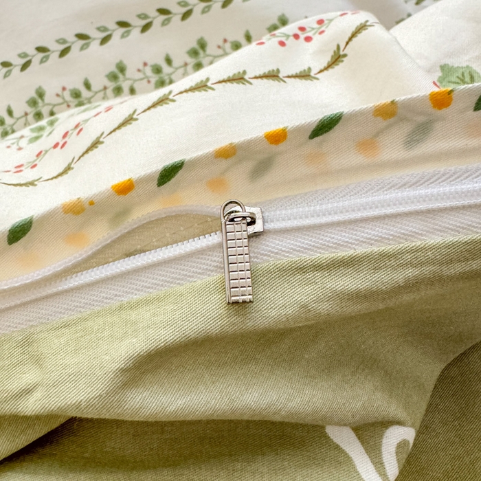 91家纺网 家纺一手货源 找家纺 清雅福 2024新款全棉13372小清新活性印花单被套 甜心藤