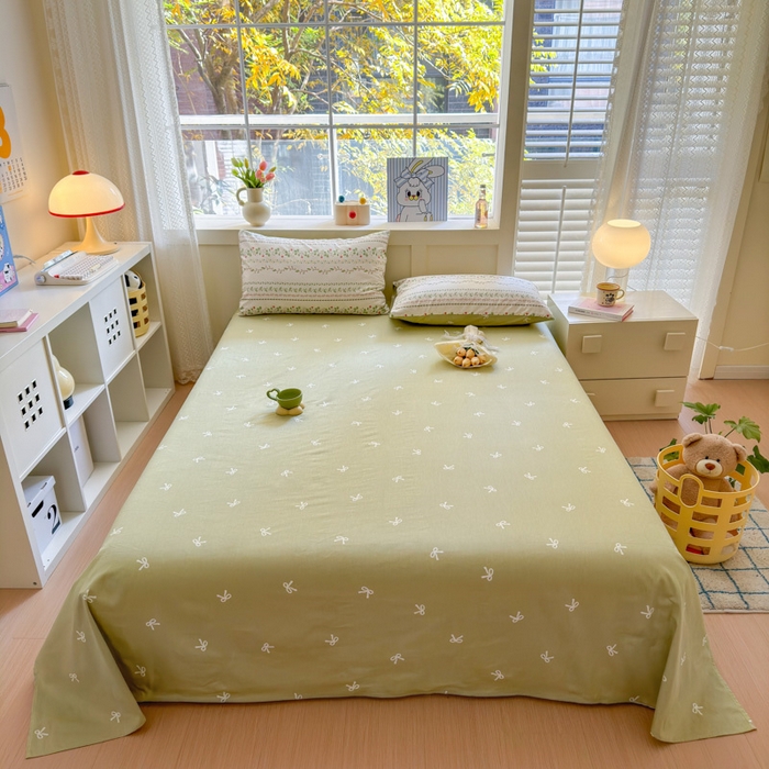 91家纺网 家纺一手货源 找家纺 清雅福 2024新款全棉13372小清新活性印花四件套 甜心藤