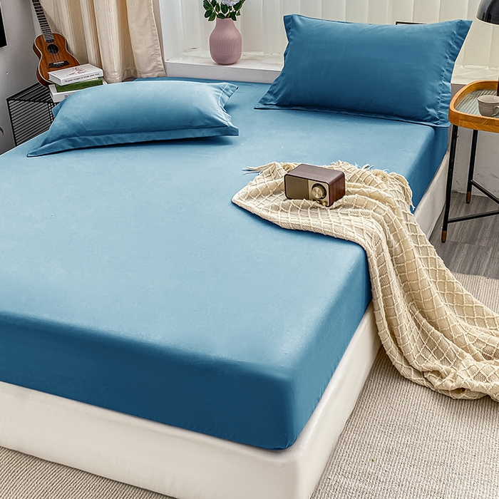 91家纺网 家纺一手货源 找家纺 恬澳家纺 2024新款外贸跨境电商亚马逊速卖通单床笠三件套欧美尺寸多多跨境平台TEMU SHEIN 深海蓝