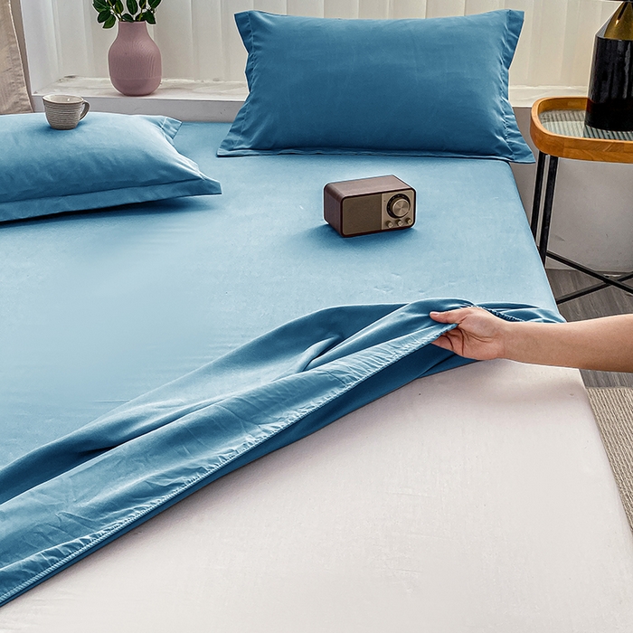 91家纺网 家纺一手货源 找家纺 恬澳家纺 2024新款外贸跨境电商亚马逊速卖通单床笠三件套欧美尺寸多多跨境平台TEMU SHEIN 深海蓝