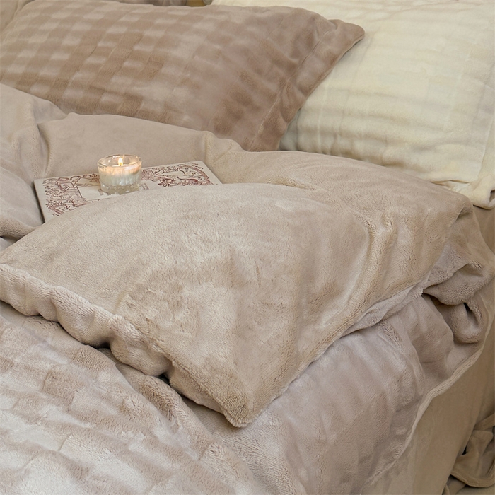 91家纺网 家纺一手货源 找家纺 时年家纺 2024新款云朵牛奶绒四件套（充值会员享优惠10元） 泡芙-奶茶咖